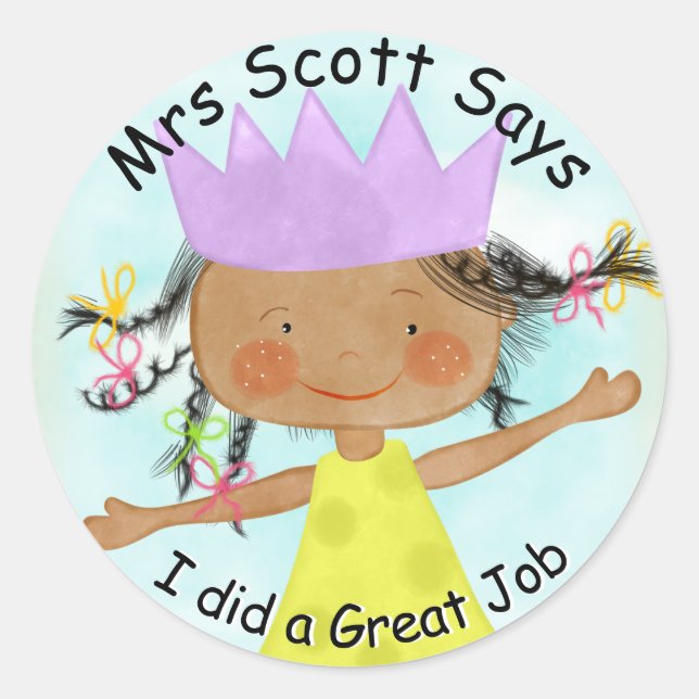 Gran trabajo chica de piel oscura pegatina (Anverso)