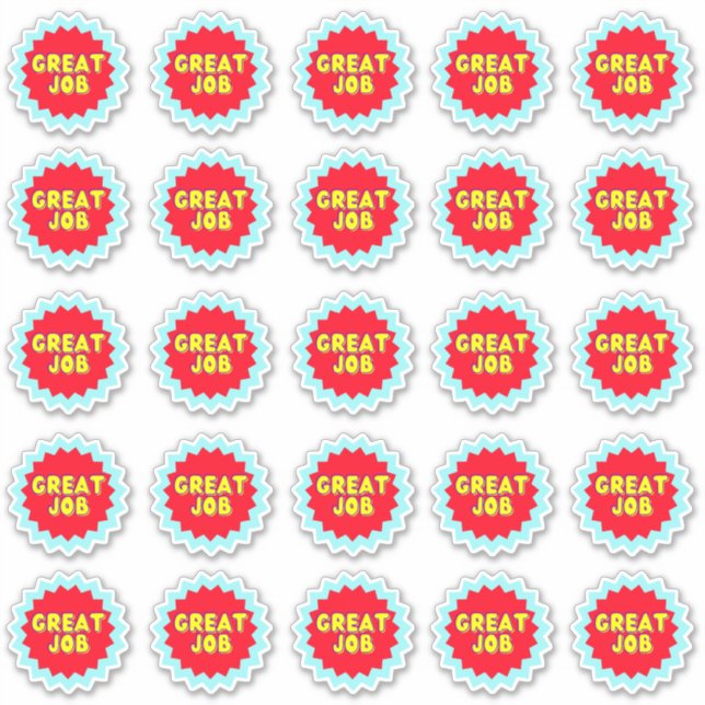 Gran trabajo colorido recompensa Pegatinas (Anverso)