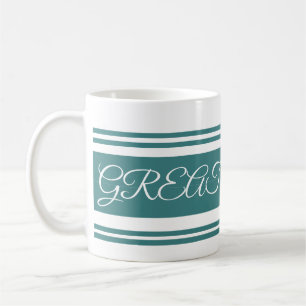 Gran Vibes Green Luxury lineado Mug. taza de café
