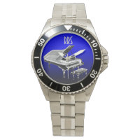 Grand Piano Personalizado Monograma Reloj de regal