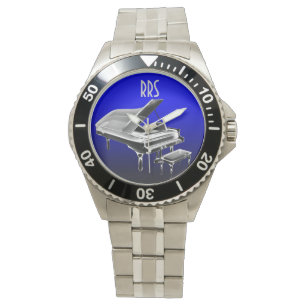 Grand Piano Personalizado Monograma Reloj de regal