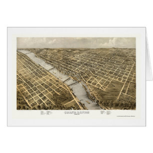Grand Rapids, mapa panorámico del MI - 1868