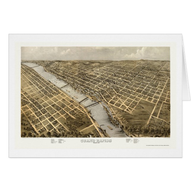 Grand Rapids, mapa panorámico del MI - 1868 (Anverso (Horizontal))