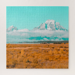 Grand Teton en rompecabezas de otoño