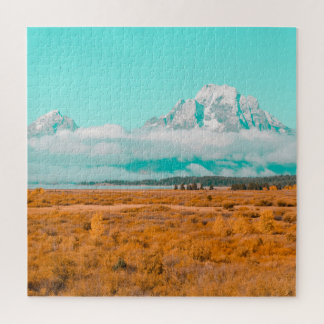 Grand Teton en rompecabezas de otoño