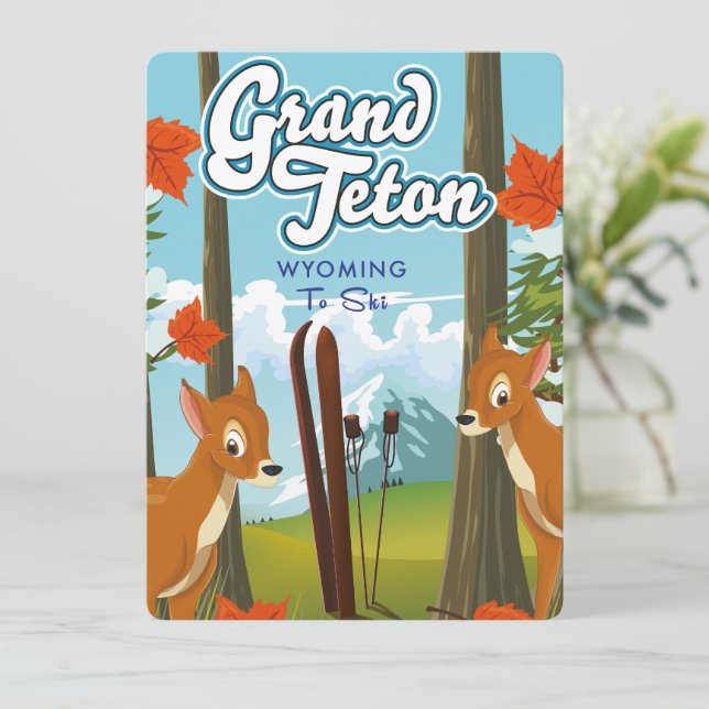 Grand Teton Wyoming esquiar. (Anverso de pie)