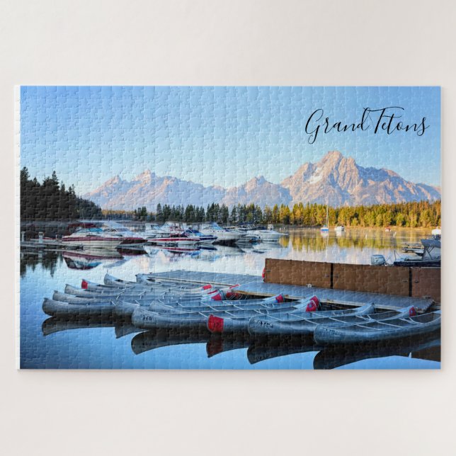 Grand Tetons Wyoming con el rompecabezas del lago  (Horizontal)