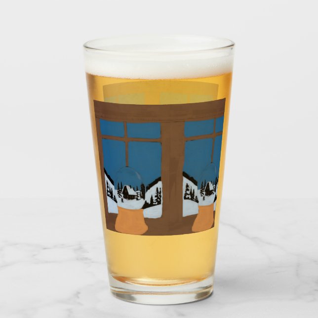 Grand Verre à Boissons Hivernal - Boule de Neige (Anverso (lleno))