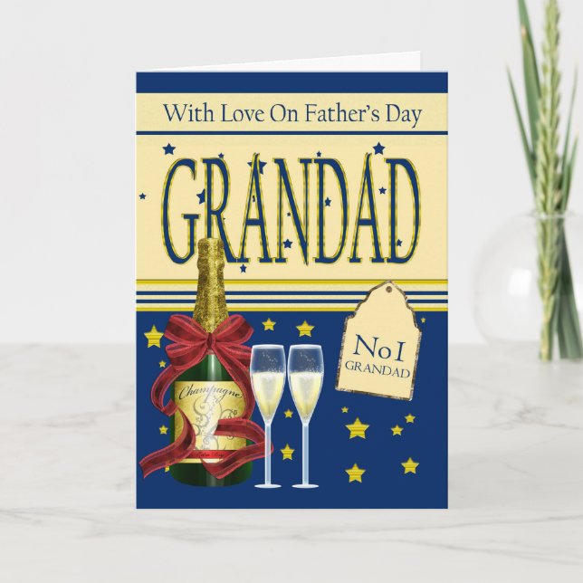 Grandad, tarjeta del día del padre - Champagne (Anverso)