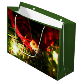 Grande Adorno de pájaro rojo en la bolsa de regalo del ár