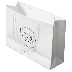 Grande Agrega tu logo Bolsa de regalo blanca promocional 