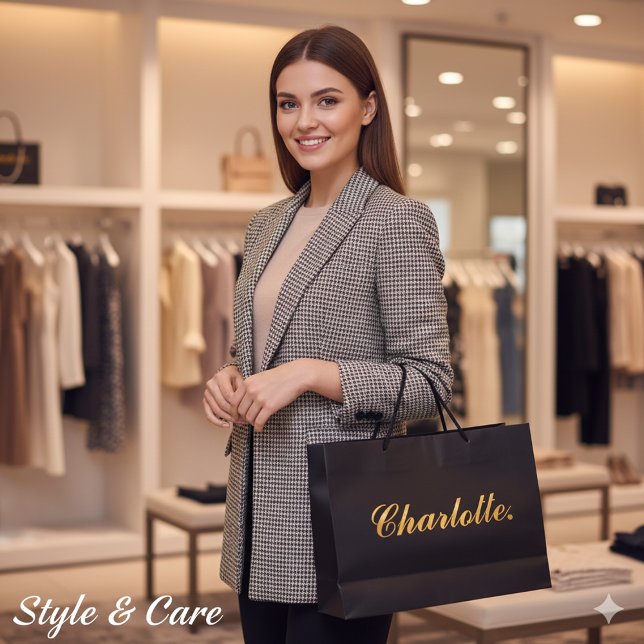 Grande Añadir su nombre gran bolsa de regalo personalizad (Add Your Name Large Personalized Gift Bag)