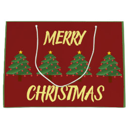 Grande Árboles de Navidad en Bolsa de Regalo Roja