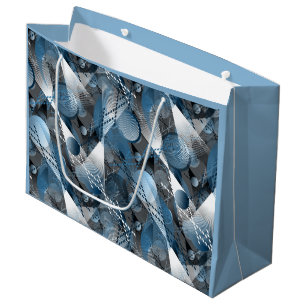 Grande Azul y gris. Abstracción. Bolsa de regalo pequeña