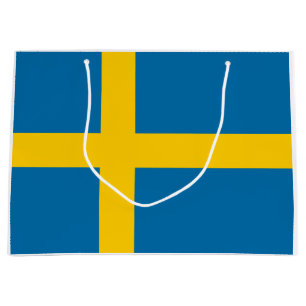 Grande Bandera sueca (Suecia) Bolsa de regalo media