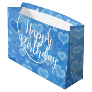 Grande Bebé Azul Feliz cumpleaños Gran Bolsa de Regalo