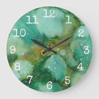 Grande Bloques de tinta "verde dorado" de reloj redondo g
