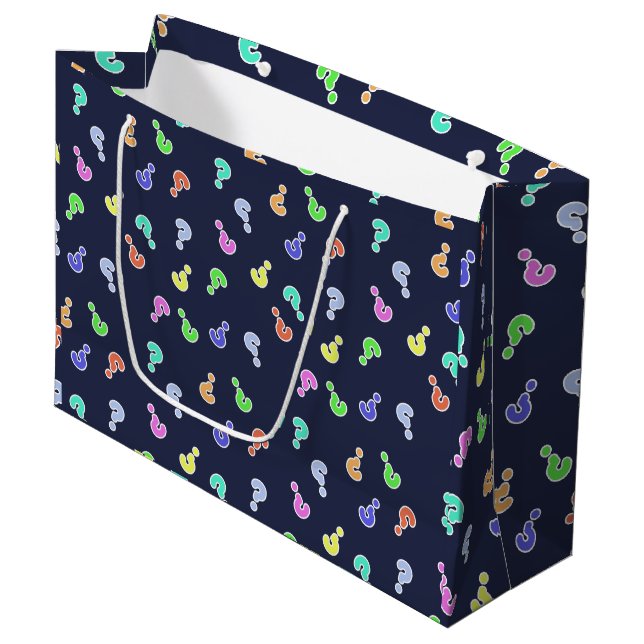 Grande Bolsa de papel de regalo con signo de interrogació (Angulo Anverso)