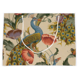 Grande Bolsa de pavo real y bolso de regalo floral