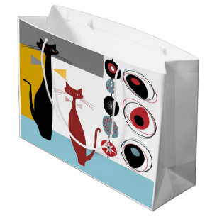 Grande Bolsa de regalo 2 gatos modernos de mediados de