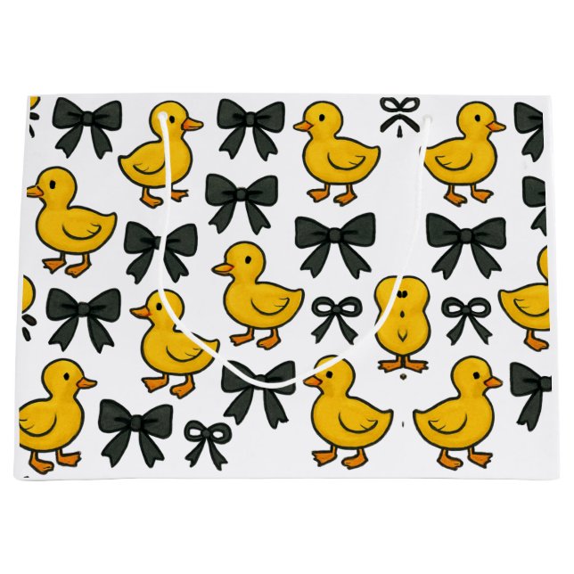 Grande Bolsa de regalo Adorable Ducks & Bows (Anverso)