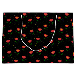 Grande Bolsa de regalo amapolas flores rojas