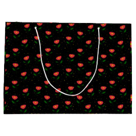 Grande Bolsa de regalo amapolas flores rojas
