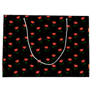 Grande Bolsa de regalo amapolas flores rojas