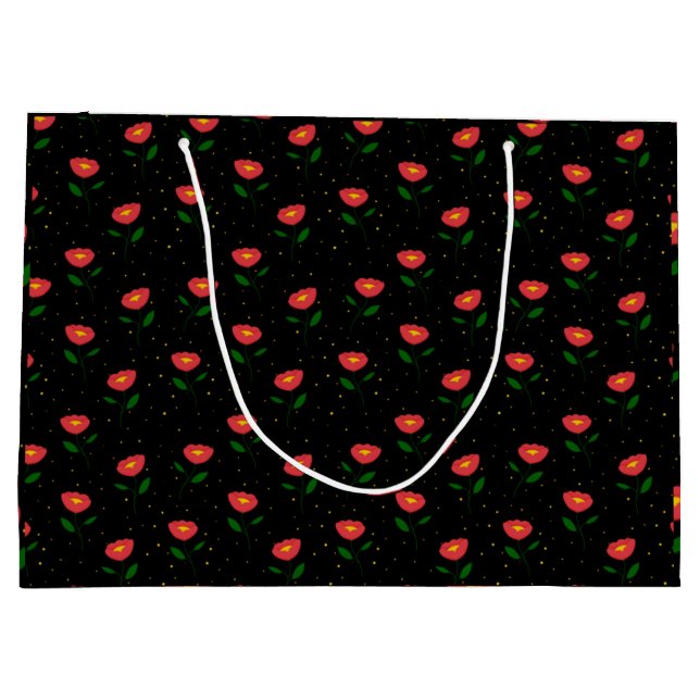 Grande Bolsa de regalo amapolas flores rojas (Reverso)