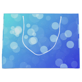 Grande Bolsa de regalo azul con asas de cuerda blanca