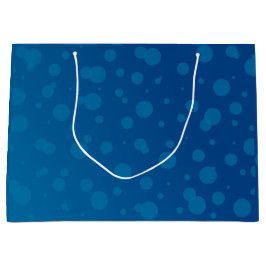 Grande Bolsa de regalo azul con lunares blancos