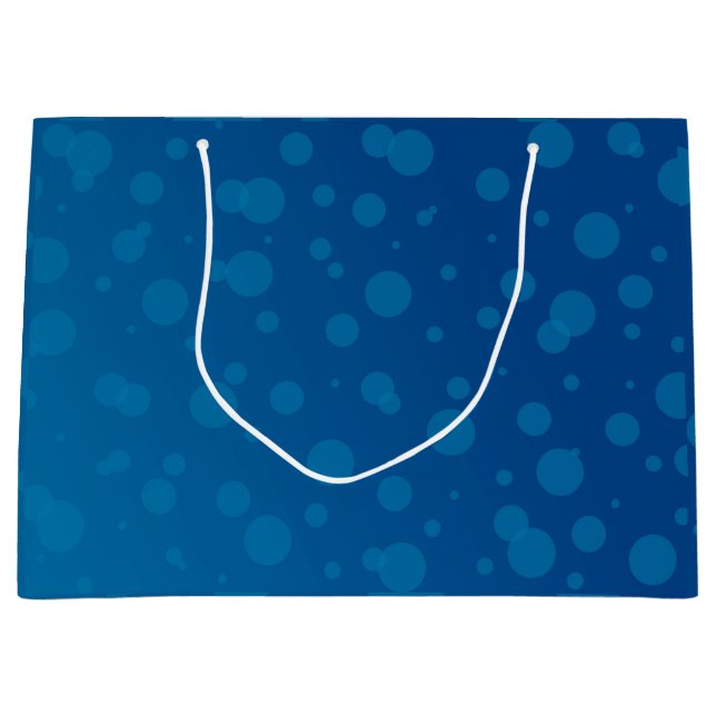 Grande Bolsa de regalo azul con lunares blancos (Anverso)