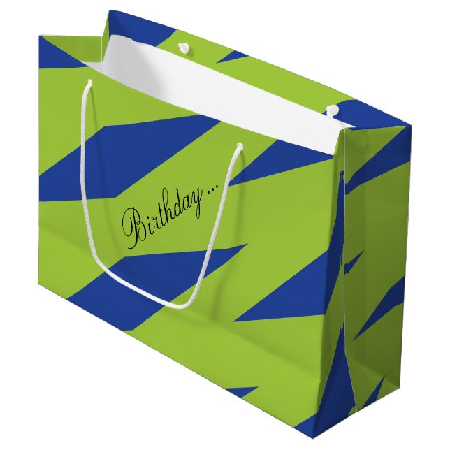 Grande Bolsa de regalo azul y verde (Angulo Anverso)