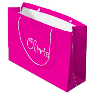 Grande Bolsa de regalo Baby Shower color rosa caliente