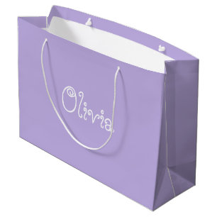 Grande Bolsa de regalo Baby Shower de color de lavanda mo