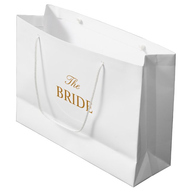 Grande Bolsa de regalo blanca de oro de novia (Angulo Anverso)