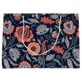 Grande Bolsa de regalo - Boho Bold Floral Blue