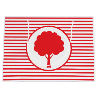Grande Bolsa de regalo Botanic Red Tree Stripes