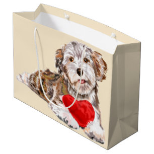 Grande Bolsa de regalo Cachorro con corazón