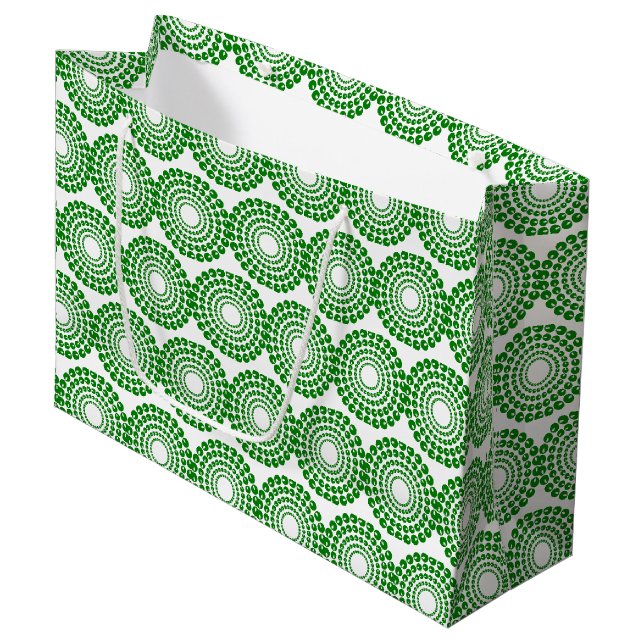 Grande Bolsa de regalo - Círculos Concéntricos verdes de  (Angulo Anverso)
