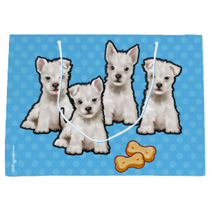 Grande Bolsa de regalo con adorables cachorros diseño de 