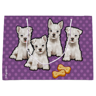 Grande Bolsa de regalo con adorables cachorros diseño de 