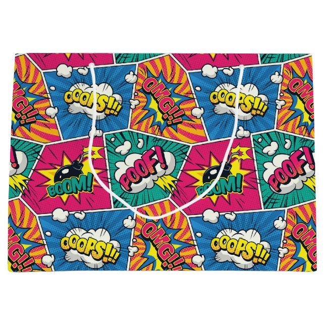 Grande Bolsa de regalo con bocadillo de diálogo de cómic (Anverso)