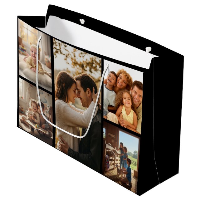 Grande Bolsa de regalo con foto personalizada para ocasio (Angulo Anverso)