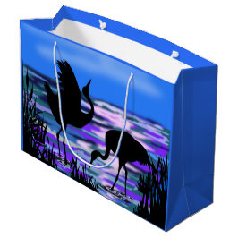 Grande Bolsa de regalo con grúa en el lago Sunset