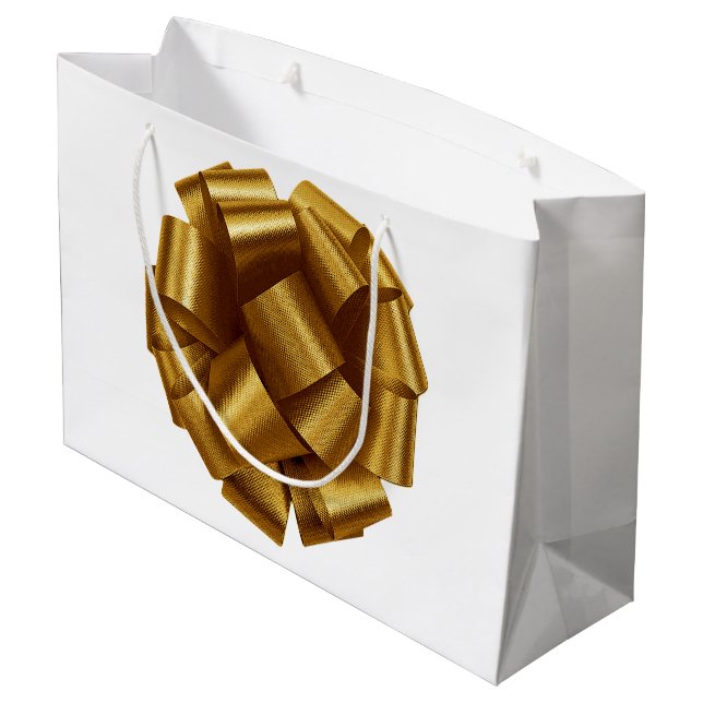 Grande Bolsa de regalo con lazo dorado (Angulo reverso)