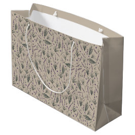 Grande Bolsa de regalo con patrón botánico de lavanda