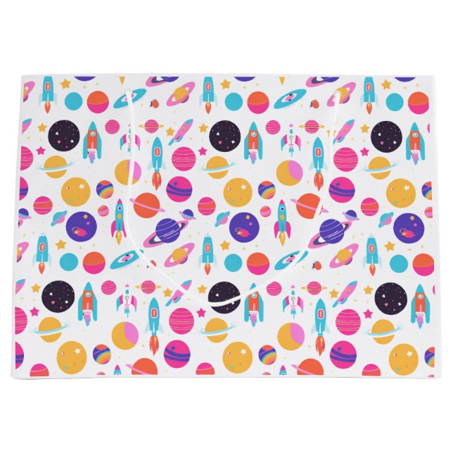 Grande Bolsa de regalo con patrones espaciales generados  (Anverso)