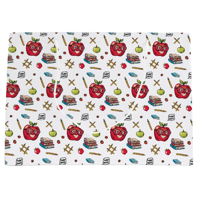 Grande Bolsa de regalo con tema escolar (Anverso)