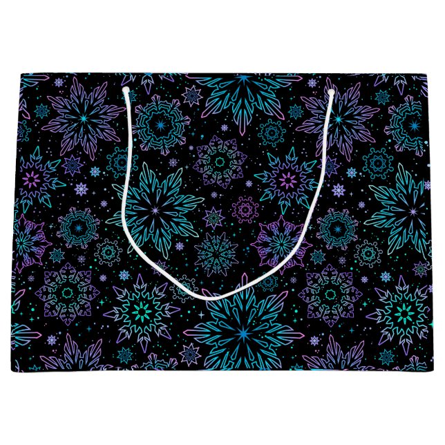 Grande Bolsa de regalo "Copos de nieve" (Anverso)